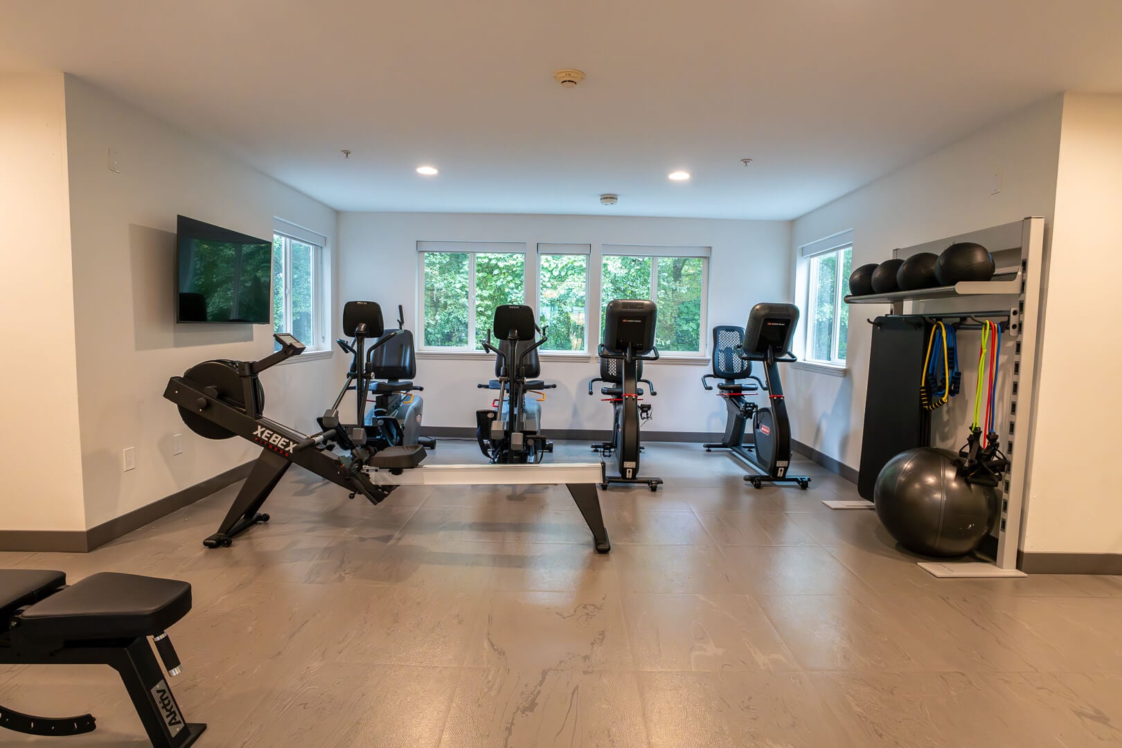 Fitness Center With Exercise Equipment at Retirement Community Hoover AL