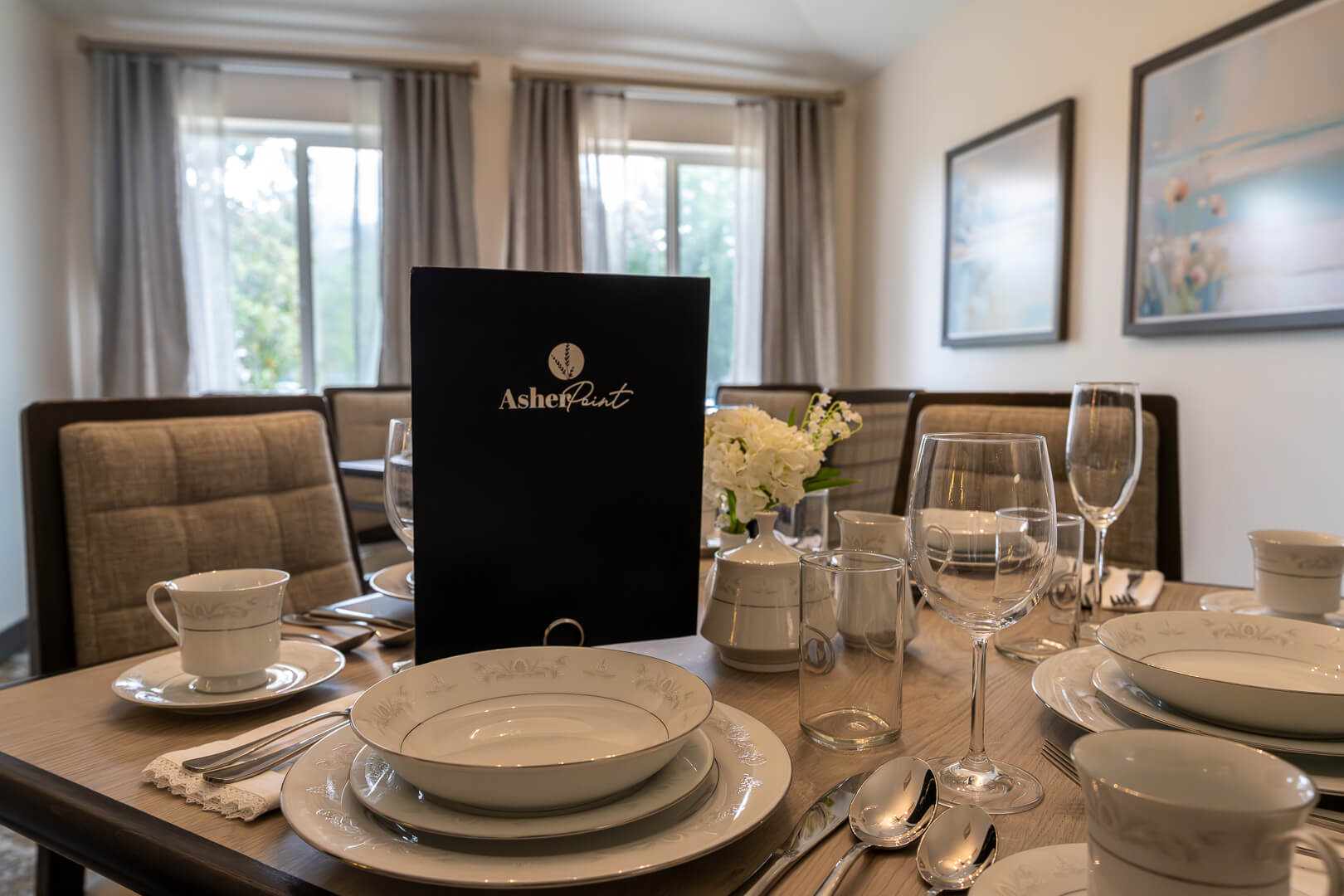 Formal Dining Setup for Seniors in Independent Living