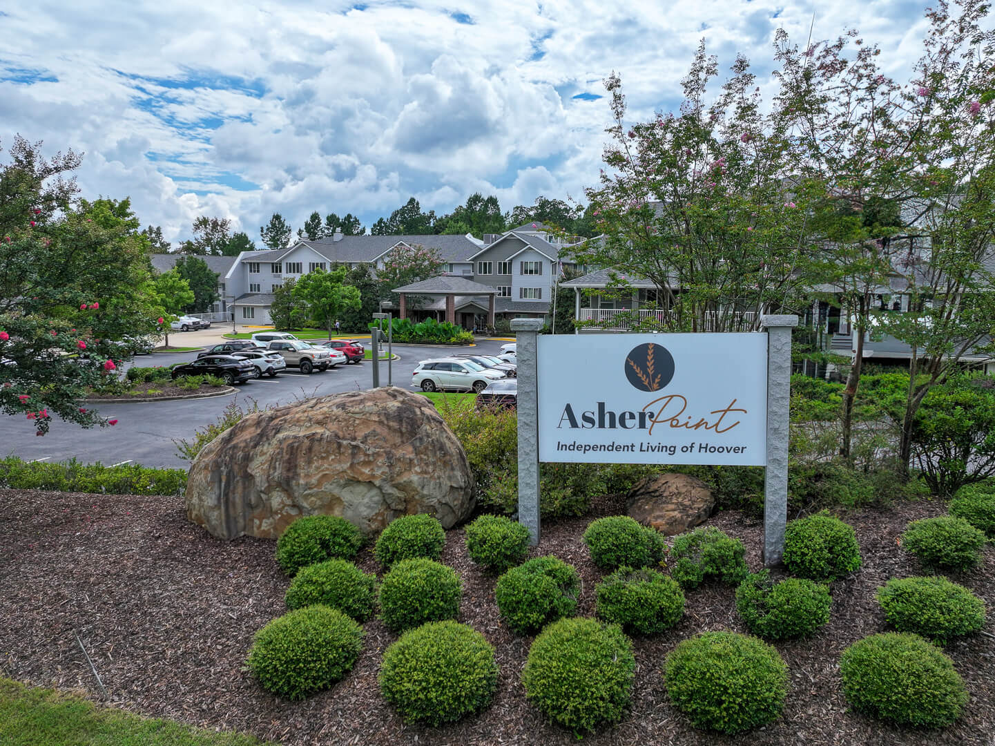Landscaped Entrance Sign at Independent Living Facility