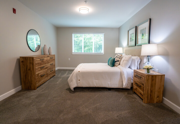 Furnished Bedroom at Independent Living Facility Furnished Bedroom at Independent Living Facility